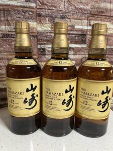 ① 1円〜！ 未開栓 SUNTORY サントリー 山崎 12年 シングルモルト 3本セット YAMAZAKI 700mL 43%