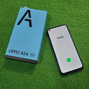 au OPPO A54 5G OPG02 64GB 簡易動作確認済み 初期化済み シルバーブラック 判定◯ スマホ スマートフォン 携帯電話 画面傷なし