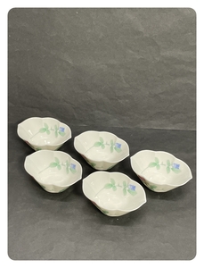 ● コレクター必見 香蘭社 小鉢 五客 花絵柄 陶器製 和食器 食器 おしゃれ コレクション ma775