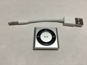 iPod shuffle 4世代　silver no.83 バッテリー交換済作動品　usb付き