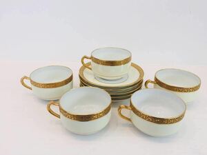 【希少 】アンティーク フランス 購入 Haviland LIMOGES アビランド リモージュ コーヒーカップ 24k 金彩 5客セット france