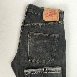 【旧】DENIME ドゥニーム ORIZZONTI オリゾンティ SHINS シンズ 66タイプ 日本製 ブラック セルビッチ 黄耳 ボタンフライ 紙パッチ