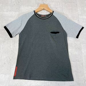 アーカイブ PRADA プラダ スポーツ Tシャツ ラグラン 半袖 春夏 グレー L vintage 90s 00s メンズ