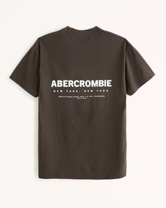 アバクロ Abercrombie&Fitch半袖Tシャツtx054チョコレートブラウン