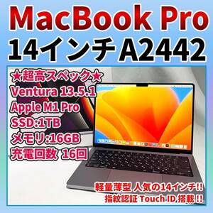 MacBookPro M1 Pro 2021 16GB SSD1TB 555 A2442 スペースグレイ