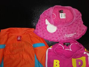 ベビードール 80-90 パンツ+スカート ミッキー オレンジ+ピンク 3枚