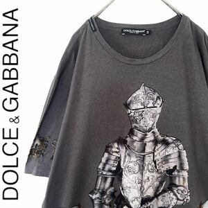 【送料無料】DOLCE&GABBANA ドルチェ&ガッバーナ 騎士　ナイト　Tシャツ　メンズ　ドルガバ　半袖　54 3L レア　希少　王冠