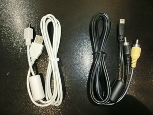 【未使用】USB Type-B デジタルカメラ+音声・映像端子 接続 ケーブル 2個