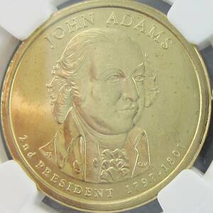 【1円スタート 水曜終了】 2007 アメリカ ジョン・アダムズ 大統領1ドル硬貨プログラム NGC BRILLIANT UNC FDOI モダンコイン アンティーク