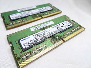 美品 SAMSUNG ノートPC用 メモリー DDR4-2666V PC4-21300 1枚8GB×2枚組 合計16GB 両面チップ 動作検証済 1週間保証