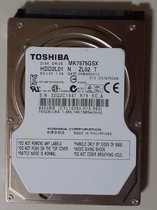 3977 2.5インチ内蔵SATAハードディスク 9.5mm 750GB 東芝 MK7575GSX 5400rpm 正常 3241時間 NEC LaVie 2011年9月モデル Windows7Home入り