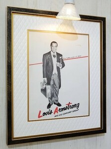 ルイ・アームストロング/オリジナル・コンサート プログラム 1956/Louis Armstrong/Ambassador Satch/ひなたの道で/サッチモ 大使/額装