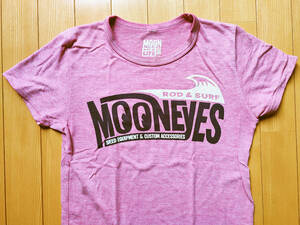 ML2◎MOONEYESムーンアイズ/ROD & SURFレディースTeeシャツ/ピンク/Used◎