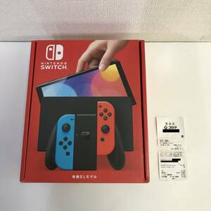 【1円スタート!/未使用】Nintendo switch ニンテンドースイッチ 本体 有機ELモデル ネオンカラー 保証印・レシート有 任天堂 G240502-51