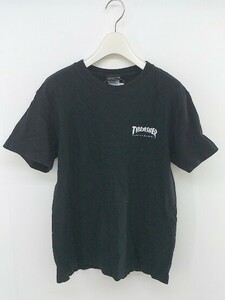 ◇ THRASHER スラッシャー ロゴ プリント 半袖 Tシャツ カットソー サイズS ブラック ホワイト系 メンズ P