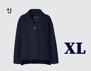 即決 未使用 大きいサイズ XL XXL◆+J ダブルフェイスシャツジャケット ジル・サンダー UNIQLO◆ NAVY ユニクロ 