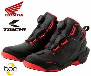 ■Honda×TAICHI DRYMASTER ARROW SHOES 0SYTP-57Aブラック/レッド27.5 ■ドライマスターアローシューズRSタイチBOAライディング