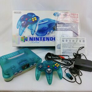 Nintendo　NINTENDO 64　クリアブルー　通電確認済み　箱あり　NUS-001　任天堂　ニンテンドー　ニンテンドウ64