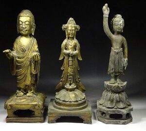緑屋ft■ 仏教美術　仏像 3点　仏像 立像　i9/9-6621/7-5#120