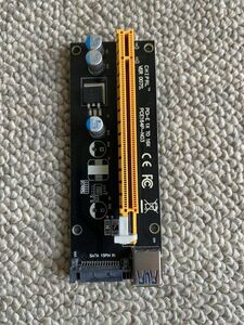 CHIPAL 007S GPUマイニング用ライザーアダプターカード PCIE 1X-16X SATA 15PIN IN 電源ケーブルコネクター 紺色ボディ
