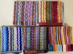 １円～MISSONI/ミッソーニ【新品】ハンドタオルハンカチ5枚組