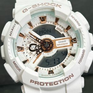 美品 CASIO カシオ G-SHOCK ジーショック GA-110LB-7A 腕時計 クオーツ アナデジ ホワイト×ピンクゴールド 新品電池交換済み 動作確認済み