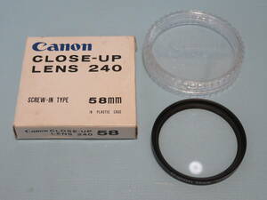 【日本製】長期保管品　キャノン　Canon　クローズアップレンズ　CLOSE-UP LENS　240　58ｍｍ　ケース付
