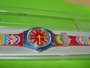 珍品　デザイン　SWATCH　SWISS　AG1993　女性用腕時計　レッド　ハートデザイン　ケース付　未使用品