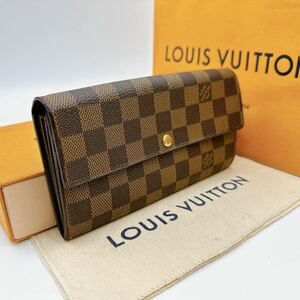 2751【美品】LOUIS VUITTON ルイヴィトン ダミエ ポルトフォイユ サラ 二つ折り財布 長財布 ウォレット N61734/CA0097