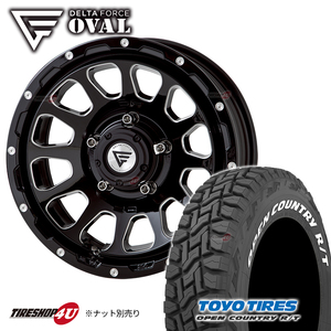 4本セット DELTA FORCE OVAL 16x6.0J 5/139.7 -5 BSM TOYO OPEN COUNTRY R/T 225/70R16 ホワイトレター ジムニーシエラ JB74 JB43