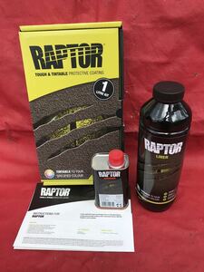 正規輸入品　U-POL製のRAPTOR LINER ティンタブル 1L セット ラプターライナー ベッドライナー ザラザラ塗装 テクスチャー塗装 荷台