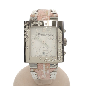 質屋 腕時計 稼働 ディオール Christian Dior D81-101 リヴァ クォーツ 2024.2電池交換済 クロノグラフ デイト 22k626-4 みいち質店