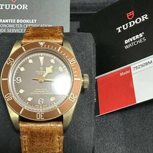 1円〜4/28日曜終了★希少モデル★イカ針チューダーTUDOR 79250BMブロンズBRONZE純正革ベルト尾錠バラ竜頭チュードル腕時計ロレックスRolex