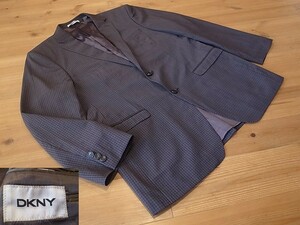 DKNY ダナキャランニューヨーク ２釦 オールシーズン タータンチェック ジャケット ブレザー アメリカ古着 サイズ 42R L相当