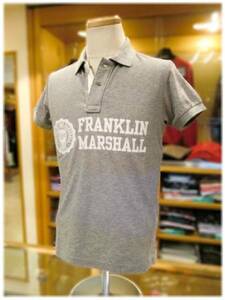 ♪フランクリンマーシャル♪ 半袖ポロシャツ　ロゴプリント Gray melange(グレーメランジ) Sサイズ