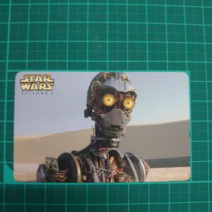 ＃3734N【未使用 テレカ 50度　STAR WARS/スターウォーズ　EPISODE Ⅰ　C-3PO　ファントム・メナス　実写　美品　保管品】