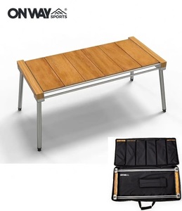 ONWAY SPORTS IGTウォールナットウッドテーブル igtローテーブル フラットバーナーテーブル ６パネルテーブル 収納ケース付 OW-8440 ３