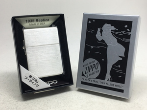 送料無料 ZIPPO[ジッポー]1935レプリカ 銀メッキ100ミクロン 1935番 サテーナ
