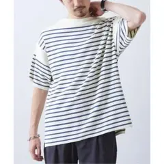 【417 EDIFICE】リネンライクMVS ボーダーニット Tシャツ