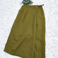 【ドニーユ】ロングスカート ラップ風スカートスリット ブラウン M 美品