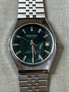 腕時計　手巻き　機械式　SWIWA メンズ腕時計　アンティーク ガラス美品