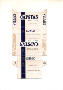 古い タバコ 煙草 ラベル パッケージ インド CAPSTAN MEDIUM 台紙に貼り付け