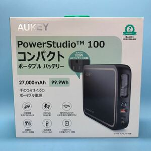 サ) [動作確認済み] AUKEY オーキー ポータブル電源 Power Studio Mini 100 小型 バッテリー アウトドア ブラック PS-RE01 管理M