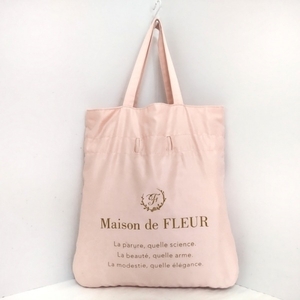 メゾンドフルール Maison de FLEUR トートバッグ - ポリエステル ライトピンク×ゴールド バッグ