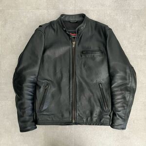 ●【本革レザーの重厚感◎】Rookie Leather 牛革 シングル レザーライダース/裏メッシュ/size(LL)/メンズ/バイク/ライディング 