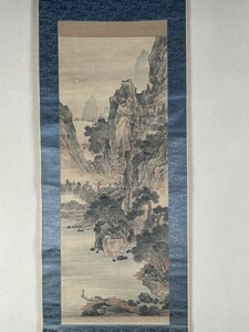 【真作】池大雅の高弟 福原五岳 絹本 中国山水図 中国書画 B170ニワgt