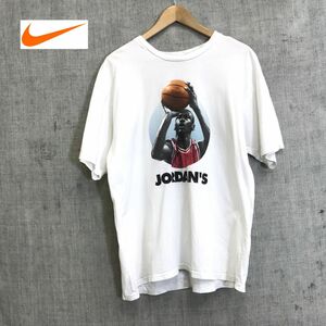 G82-D◆90s◆ NIKE ナイキ 半袖Tシャツ カットソー ジョーダン バスケ プリント ◆ sizeM ホワイト 白 コットン100 古着