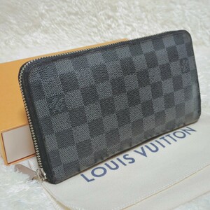 LOUIS VUITTON ルイヴィトン ダミエ グラフィット ジッピーオーガナイザー メンズ用 長財布 N63077 真贋鑑定済み 黒 ブラック ノワール