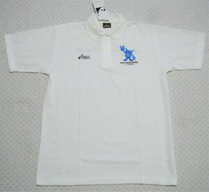 2001 EAST ASIAN GAMES／東アジア大会 大阪開催記念ポロシャツ　白色　サイズ L　鹿の子素材　吸汗速乾機能　＠アシックス/asics製