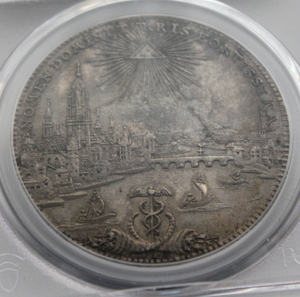 1772年 ドイツ フランクフルト 都市景観 1ターラー 銀貨 PCGS MS61